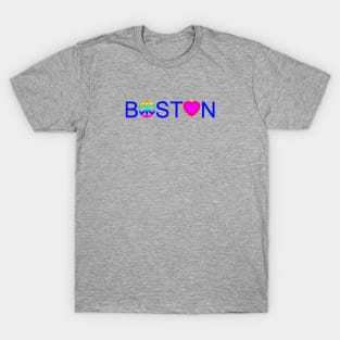 Peace, Love, and Boston Rainbow T-Shirt